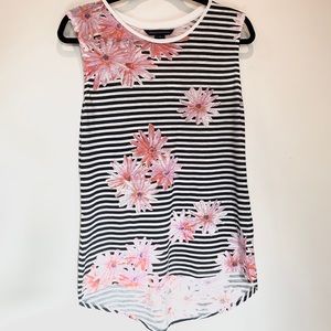 French Connection Striped & Floral Sleeveless Tank